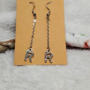 7/$10 R Initial Earrings, New